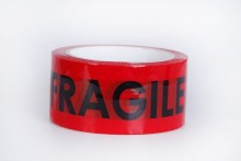 Ostatní - Páska lepící 50x66m fragile červená-čern, fragile-křehké